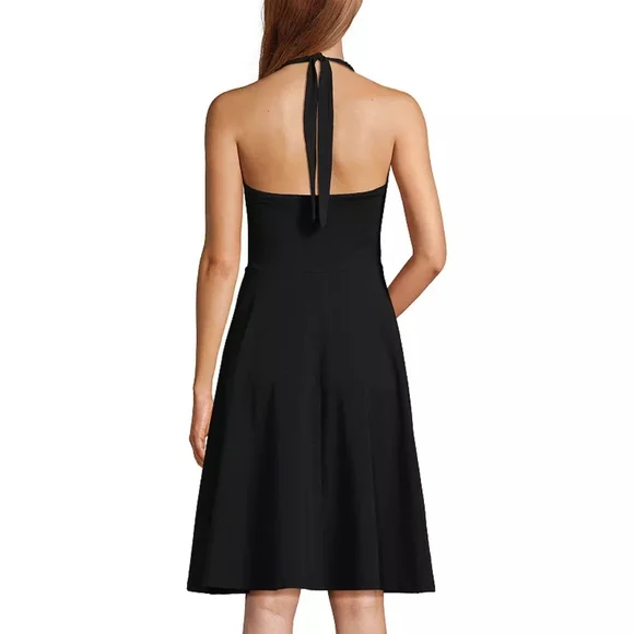 white halter dress with pearls Just Small Talk Halter Mini Dress Pearl main image 1